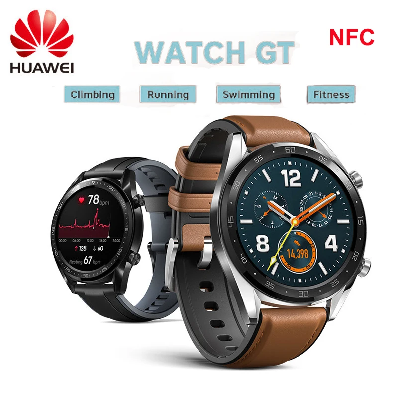 HUAWEI watch GT gps Смарт-часы 1,39 ''5 АТМ водонепроницаемые спортивные часы для бега, велоспорта, сна, Мобильных Платежей