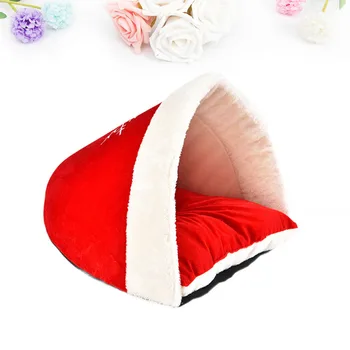 

1pc Pet Nest Soft Warm Christmas Hat Durable Comfortable Pet Nest Cage Mini House for Dog Cat Puppy