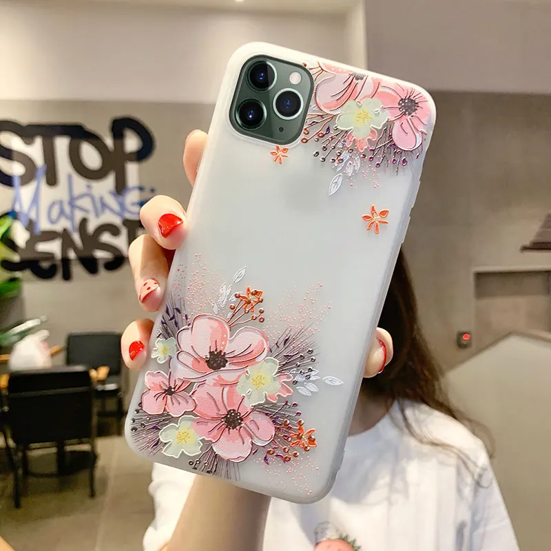 SK202-B24HuaBigPT SoCouple мягкий TPU чехол для samsung Galaxy a70 a50 a10 a20 a30 a40 a60 S8 S9 S10 плюс S10e Note 8, 9, 10, рельеф цветок чехол для телефона - Цвет: SK202-B24HuaBigPT