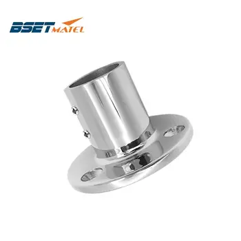 

BSET MATEL 316 Stainless Steel 90 Degree Marine Boat Hand Rail Fitting Round Stanchion Base For Pipe 1" (25.4mm) Dia