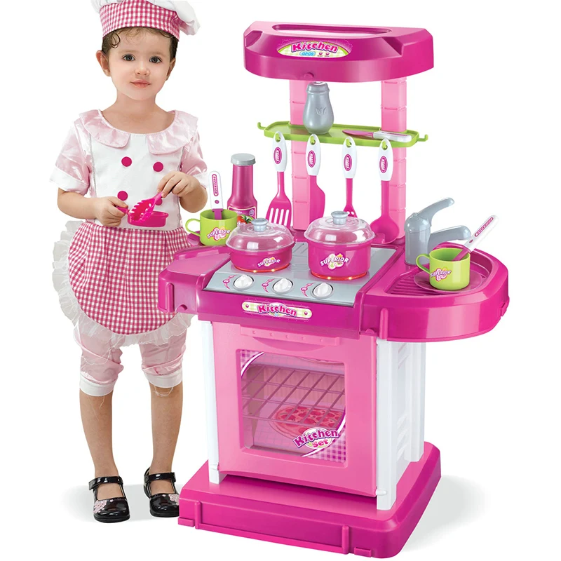 

Kids Play House Girl Pretend Play Tableware Sets Toys Kitchen Cooking Simulation Miniature Kitchen Toys for children Xmas Gifts