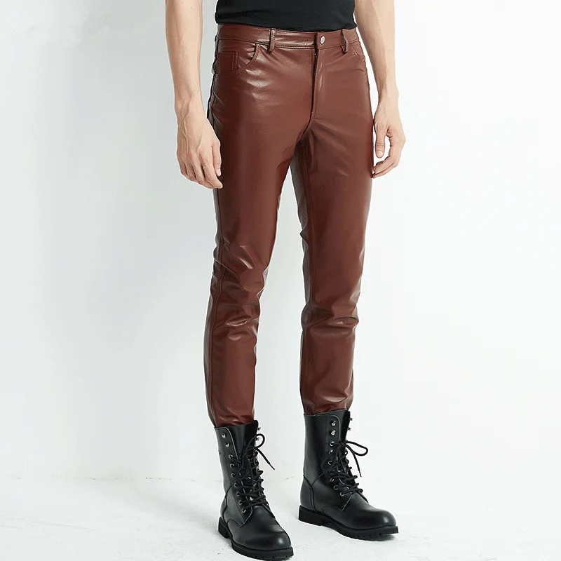 Lederen Broek Mannen Echte Koe Huid Koeienhuid Koreaanse Skinny Strakke Motorfiets Biker Mannelijke Broek Lente Herfst Potlood Broek Lederen Broek Mannen Echte Koe Huid Koeienhuid Koreaanse Skinny Strakke Motorfiets Biker Mannelijke Broek Lente Herfst Potlood Broek