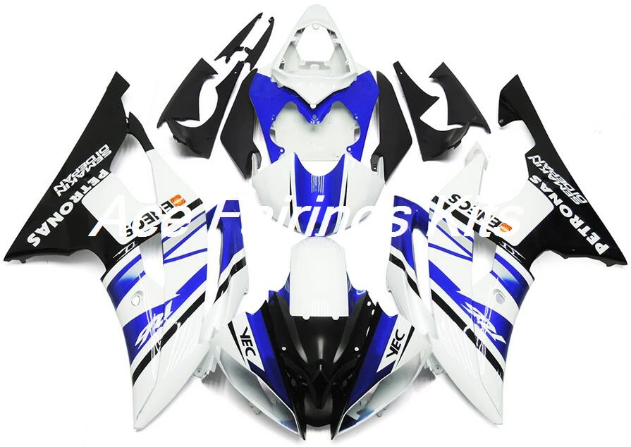 4 подарки ABS мотоцикл Полный Обтекатель Набор подходит для YAMAHA YZF-R6 2008- ABS пластик Cowlings обтекатель комплект белый синий