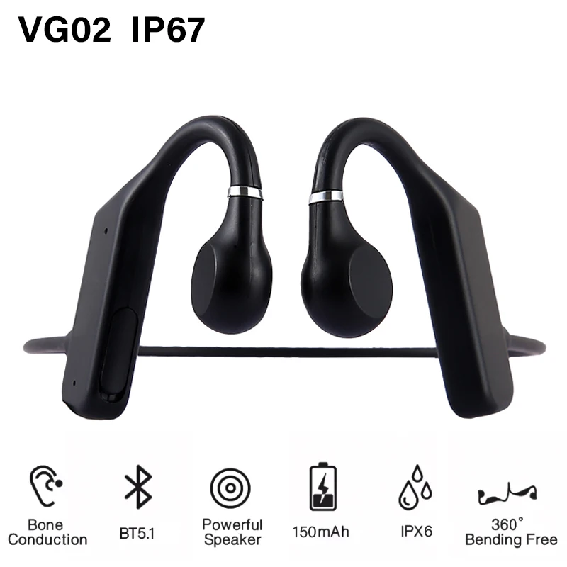 Наушники с костной проводимостью Bluetooth Беспроводные спортивные наушники стерео