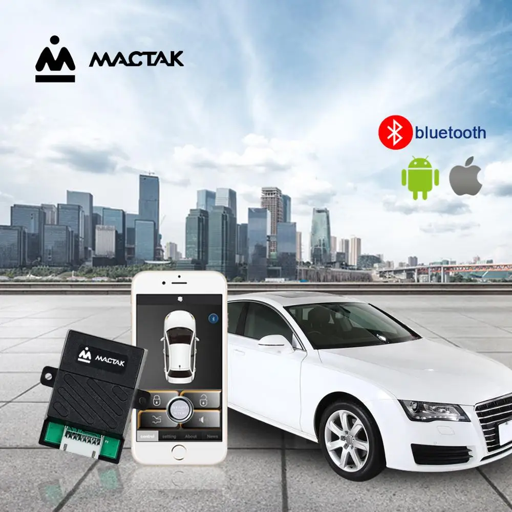 Universal PKE Smart Key Smartphone Android/IOS Remote  Alarm Security Button With Automatic rising window Passive Keyless Entry