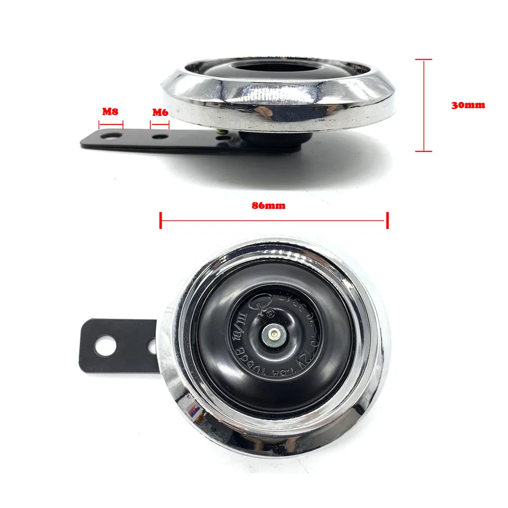 Motorcycle Horn DC 12V Motorcycle Electric Horn Chrome plated Waterproof loud horn Motorbike Vehicle Classic Horn With Cover Universal