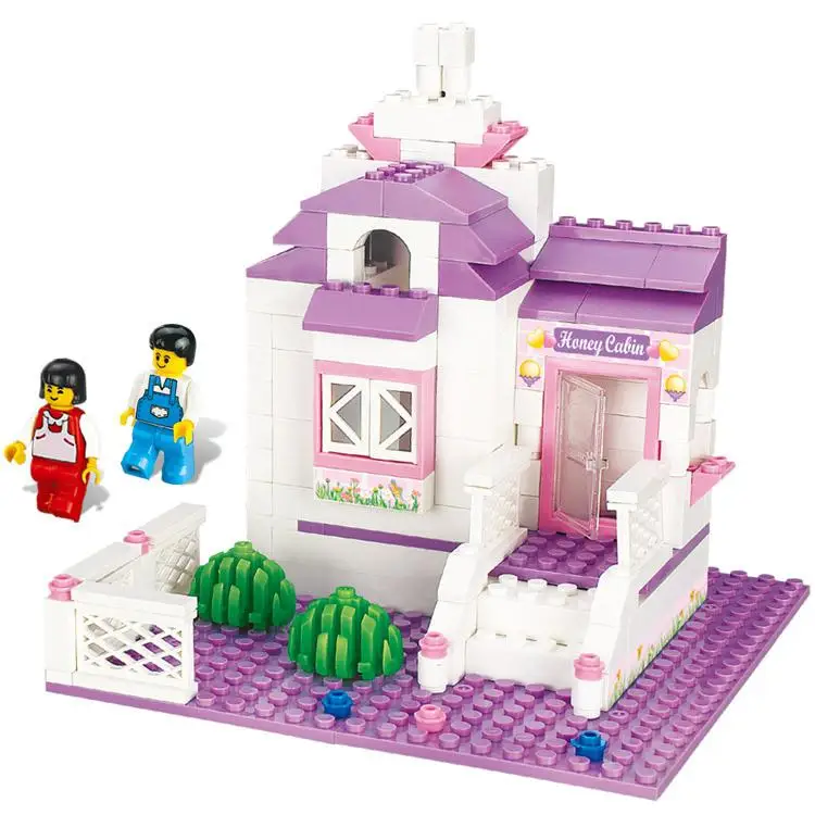 

0156 193pcs pink dream purple sweet hut girl friends building blocks Toy