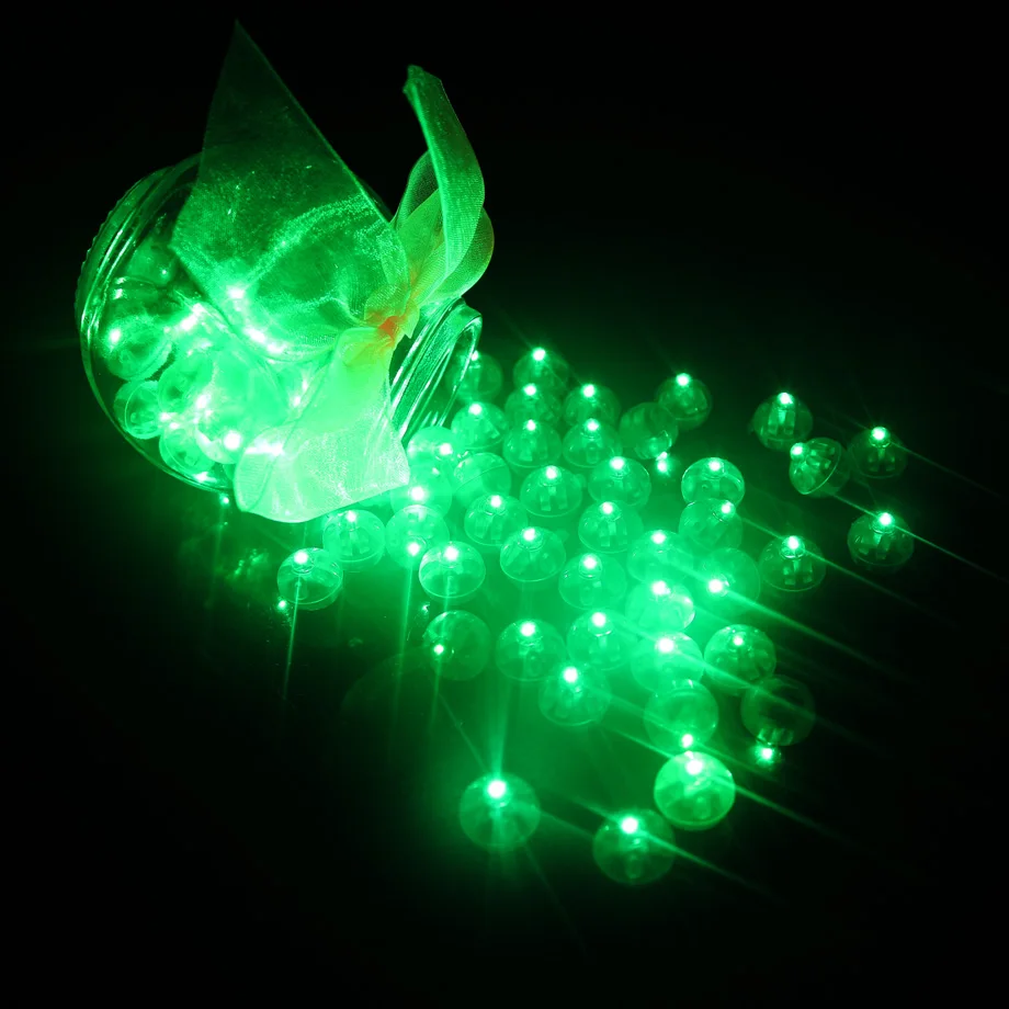 50 шт. в партии белые круглые светодиодные воздушные шары многоцветные мини RGB круглые лампы для украшения свадебной вечеринки 8 цветов наивысшего качества - Цвет: Зеленый