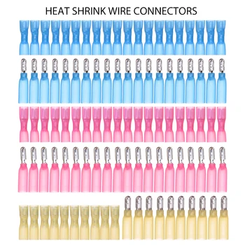 

100pcs/set Heat Shrink Wire Terminal 22-10AWG Male Female Crimping Terminals Heat Shrink Terminal Connector Kit