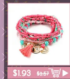 Ethnic Bohemian Tassel Beach Charm Bracelets For Women Boho Multilayer Beads Crystal Beaded Jewellery Bracelet Set Femme 2019