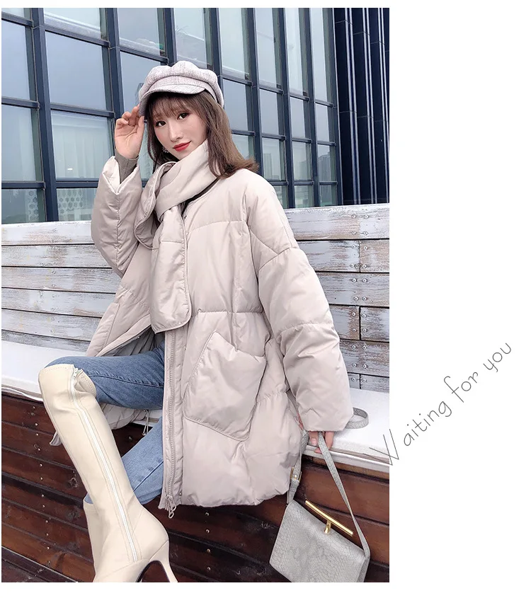 Зима, стиль, пуховое пальто, пальто на белом утином пуху, корейский стиль, свободный, модный, корейский стиль, пуховик для женщин