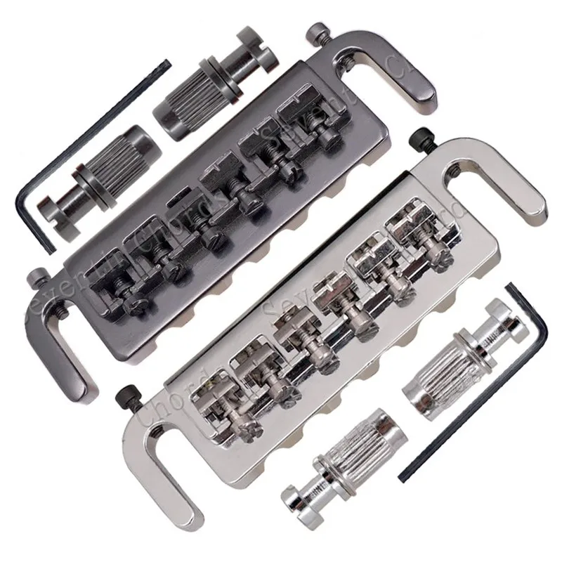 A Set Wraparound Adjustable 6 Saddle Bridge Tailpiece For Electric