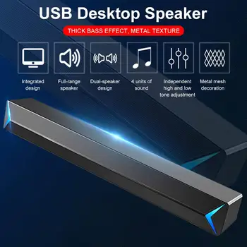 

Portable Laptop Computer PC Speaker Subwoofer USB Wired Soundbar Sound Bar Stick Music Player Speakers For PC Tablet
