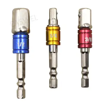 

50pcs Socket Bit Adapter Drill Nut Driver Power Extension Bar 3pc Set 1/4" 3/8" 1/2"