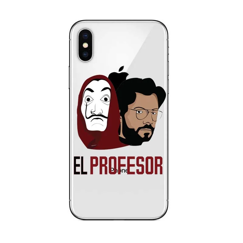 Для iPhone X Fundas для iPhone 5 5S SE 6 6S 7 8 Plus ТВ серии деньги Heist дом бумажная упаковка крутая мультяшная задняя крышка - Цвет: TPU