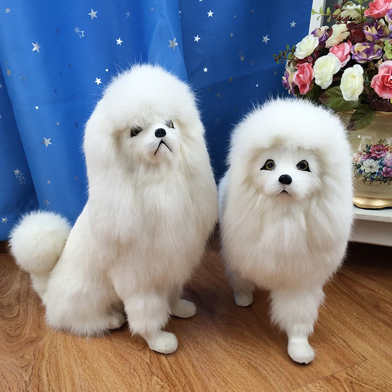 

Simulation Dog Animal Model Real Fur Animal Dog Desktop Ornaments Poodle Decorative Model Photography Props Postage Figurines