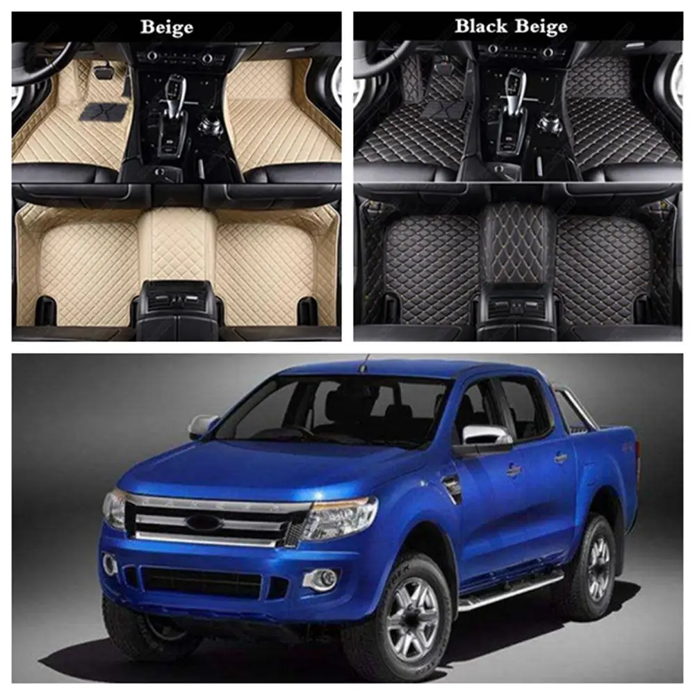 Кожа Авто ножные коврики автомобильные для Ford C-max F-150 Ranger Raptor роскошный ковер