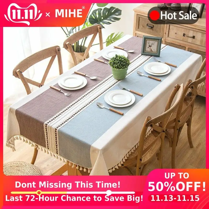 Achat Nappe décorative moderne gland Iace Rectangle nappe maison cuisine nappes fête Banquet Table à manger couverture ZB01