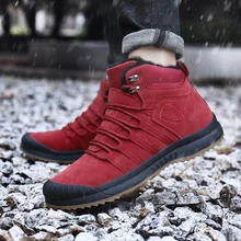 Женские зимние ботинки; Плюшевые уличные кроссовки; женская повседневная обувь; модные замшевые ботильоны на резиновой подошве; женская обувь на плоской подошве; большие размеры 42