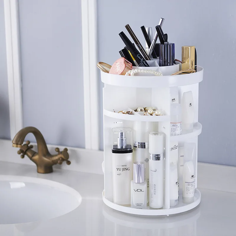 

Cosmetics Rotating Storage Rack Desktop Storage Shelf Storage Box Dresser Skincare Finishing Box Manufacturers Wholesale