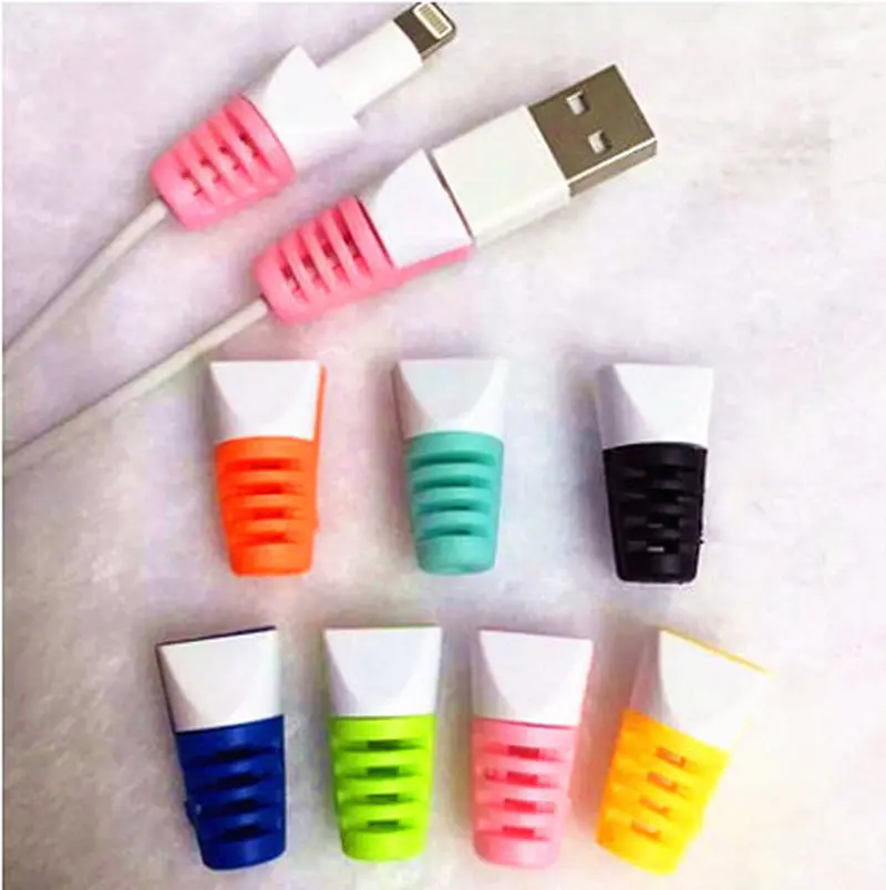 2 шт. пружинная защита кабеля для IPhone Android|Комплекты аксессуаров телефонов| |