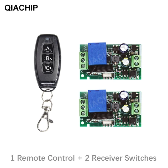 QIACHIP 3 Way ON/OFF 220V 110V Remote Control Switch Lamp Light Digital  Wireless Wall Remote Control Switch Receiver Transmitter - AliExpress