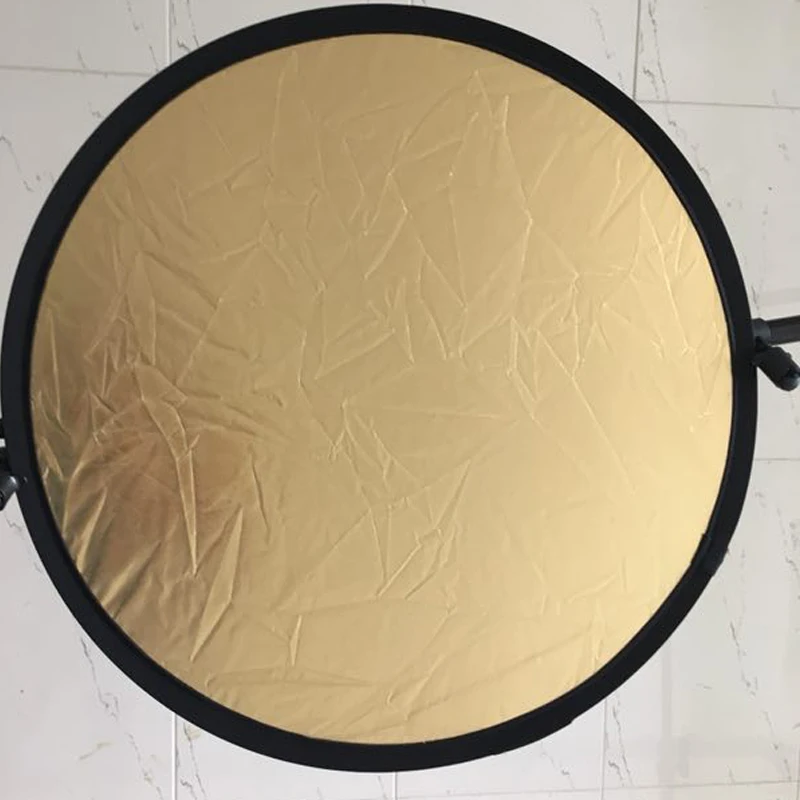 

23'' 60CM 2 in 1 Reflector Round Flash Photography Studio Collapsible Refletor Light Disc Silver Gold Wholesale Reflector