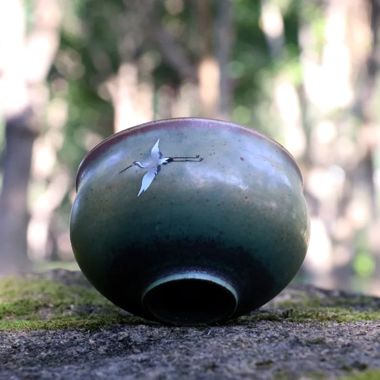 Кунг фу чайная чашка грубая керамика мастер одна красочная медная подошва