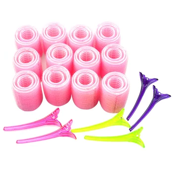 

36PCS Self-adhesive Nylon Hair Curler with 6PCS Duckbill Clips Hair Rollers Duckbill Clips Set Portable Hairdressing Tool for Ho