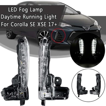 

1 Pair Front Left Right Bumper LED Fog Lamp DRL Daytime Running Light with Fog Light Cover Grill for Toyota Corolla for SE XSE 2