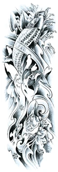 

41-50Waterproof Temporary Tattoo Sticker Full Arm Large Skull Old School Tatoo Stickers Flash Fake Tattoos for Men Women