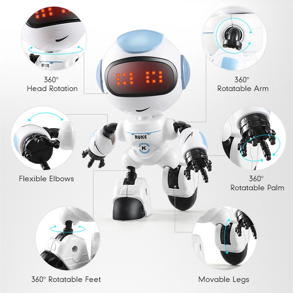 JJRC R8 Smart Robot Touch sensitive Gesture Control LED Light Effect R9 Early Education Robots Desktop Electronic Pet Child Toy