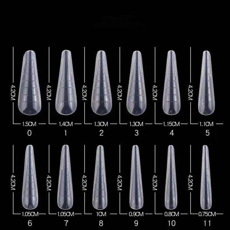 120Pcs Dual Forms Poly Nail Gel Quick Building Mold Tips Clear Finger Extension Nail Art UV Coffin & Nail Ballerina Tips Mold &*