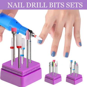 

7PCS Ceramic Diamond Nail Drill Bits Set Milling Cutter for Manicure Gel Clean Cuticle Pedicure Nails Art Equipment Tools