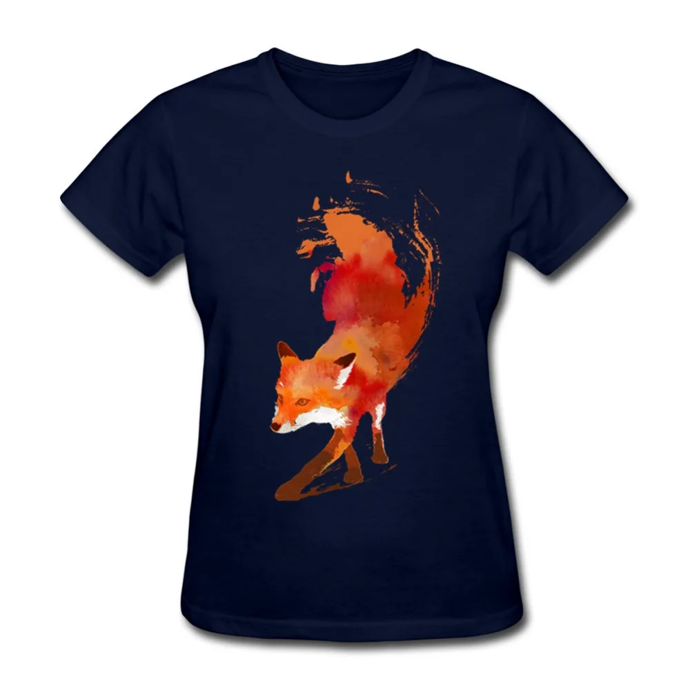The north Red Fox Vulpes футболка с изображением животных женская короткая черная 3D лица