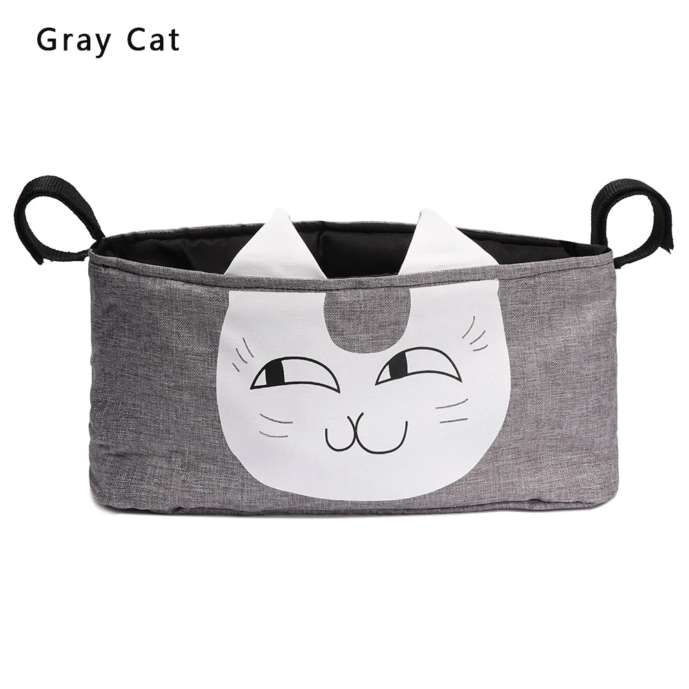 type 2-grey cat Сумка для хранения коляски, висячие Сумки, ткань Оксфорд, Мультипликация, многофункциональная большая емкость, моющиеся сумки для мам, аксессуары для коляски - Цвет: type 2-grey cat