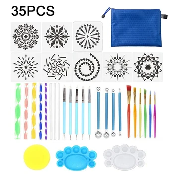 

35pcs Dotting Tools Set for Painting Rocks Pottery Portable Multifunction Embossing Dot Kit Stone Painting Pen Dotting Tool Set