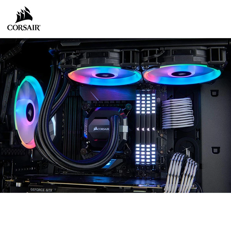 Corsair LL серия LL120 RGB 120 мм двойной светильник RGB светодиодный PWM вентилятор 3 вентилятора с светильник ing Node Pro