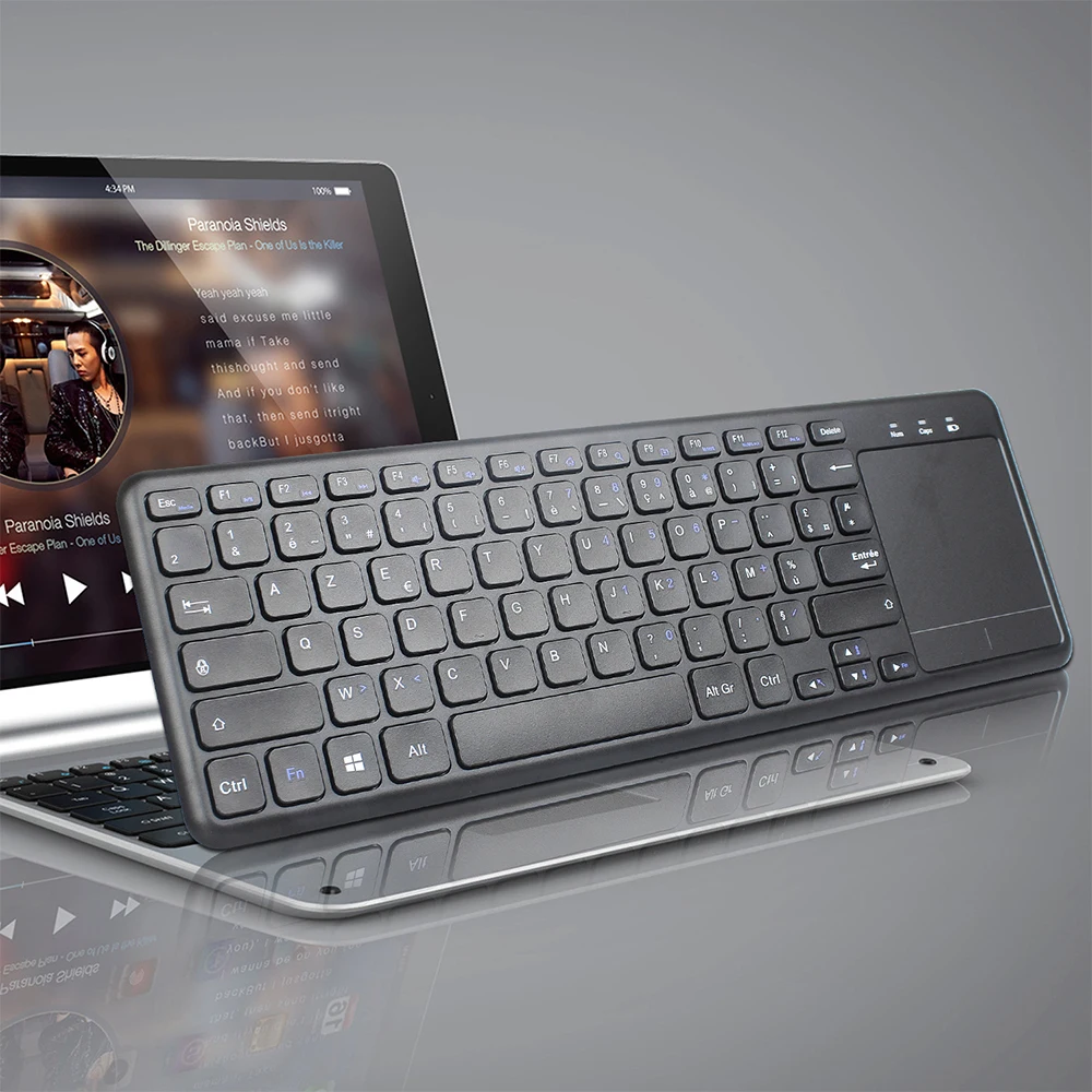 HXSJ L200 2,4G Беспроводная Клавиатура тонкая 10 м Французская клавиатура с раскладкой AZERTY с сенсорной панелью управление жестами для настольных ПК ноутбуков