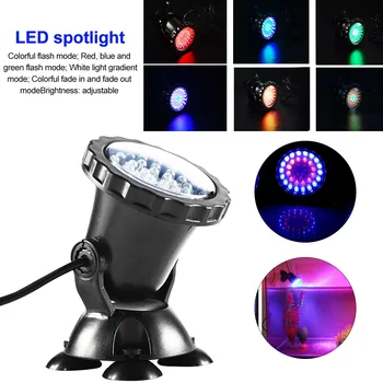 

Pond Pool Color Changing Waterproof IP68 For Aquarium Suction Cups RGB Submersible Spotlight Remote Control Fountain Landscape
