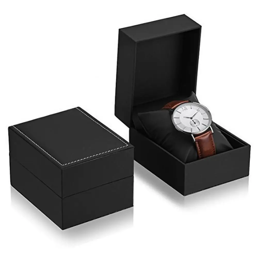 HOT ！！！ Dustproof Faux Leather Watch Storage Box Jewelry Display Case Organizer Gift