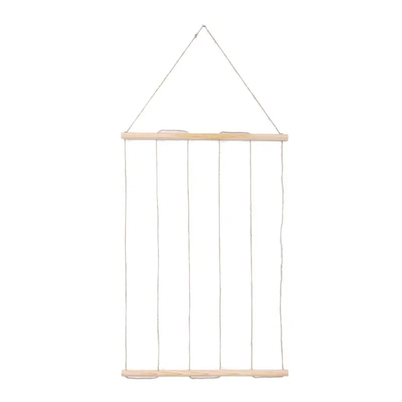 Best Wooden Stick Hanging Photo Display Wall Hanging Photos Organizer with Wood Clips Postcard Living Room Home Decor