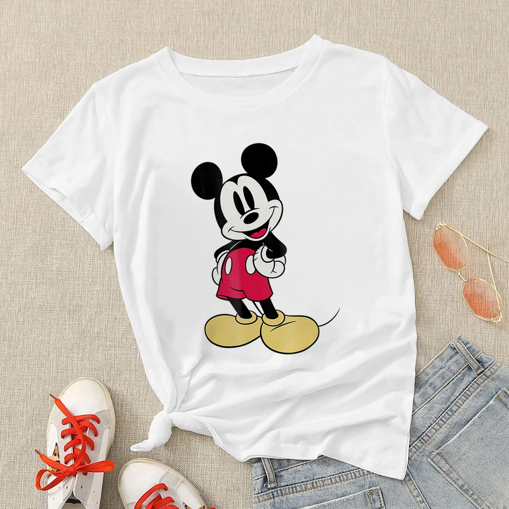 Plus Size 3XL Women T Shirts Fashion Minnie Mouse Print Short Sleeve Summer T-Shirt Female Tops Woman Casual Tshirt long sleeve t shirts Tees