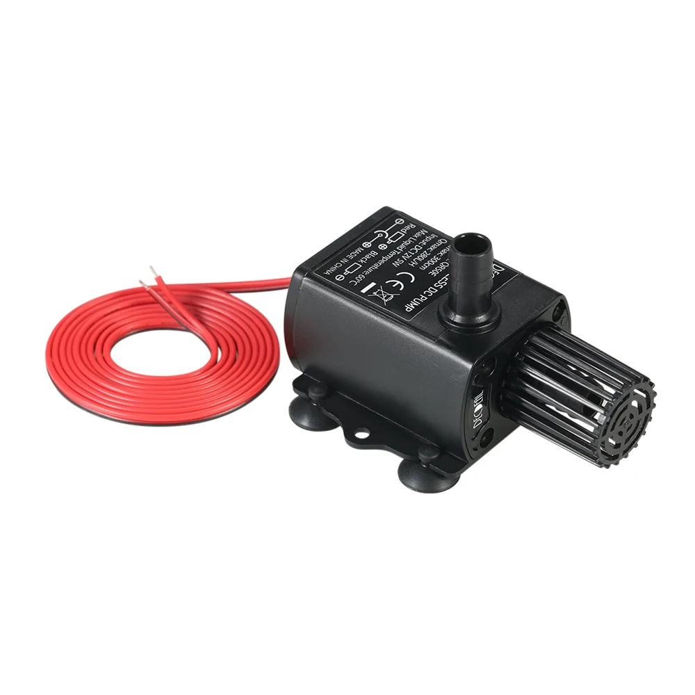 DC12V 5W настольный сверхтихий мини-безщеточный Водяной насос Водонепроницаемый погружной фонтан аквариумный циркулирующий 280L/ч подъем 300 см рыбы уход - Цвет: Черный