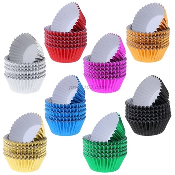 

100pcs Paper Cupcake Cup Aluminium Foil Muffin Baking Cups Liners Cupcakes Case