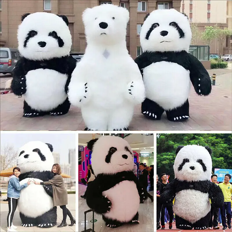 

Advertising Inflatable Polar Bear Panda Mascot Costume Suits Cosplay Dress Adult