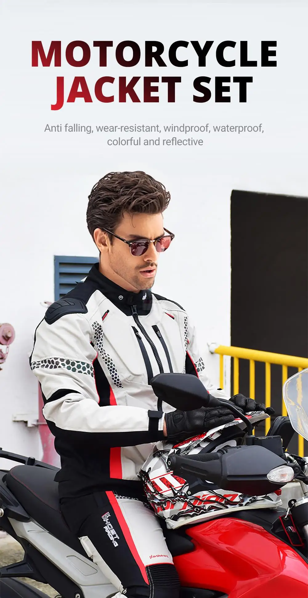 Waterproof Motorcycle Jacket Pants Off-Road Racing Motocross Riding Jacket Suit Men Windproof Touring Moto Protective Suit