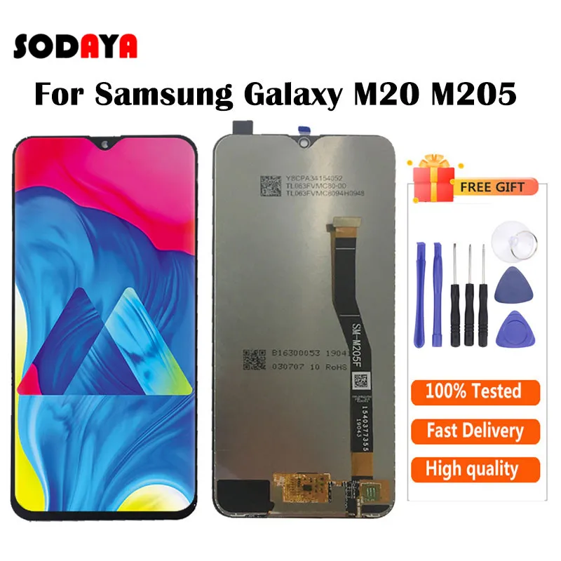 6 3 ''Оригинальный ЖК дисплей для SAMSUNG Galaxy M20 2019 SM M205 M205F сенсорный экран