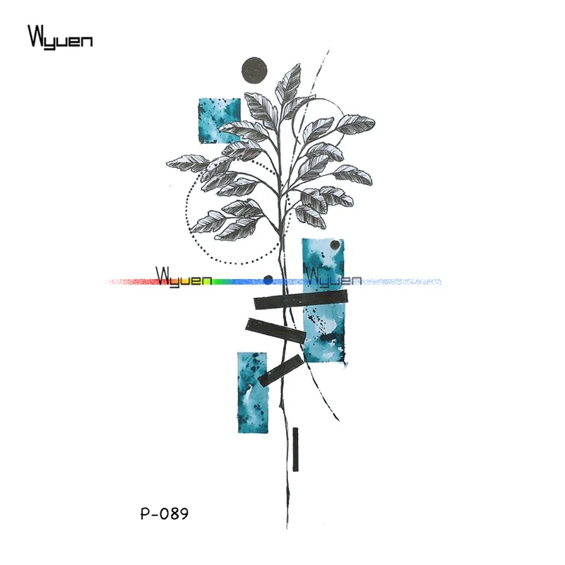 089 Wyuen дизайн розовые цветы Водонепроницаемая временная татуировка наклейка для женский боди-арт поддельные татуировки Цветок макияж тату P-135 - Цвет: 089