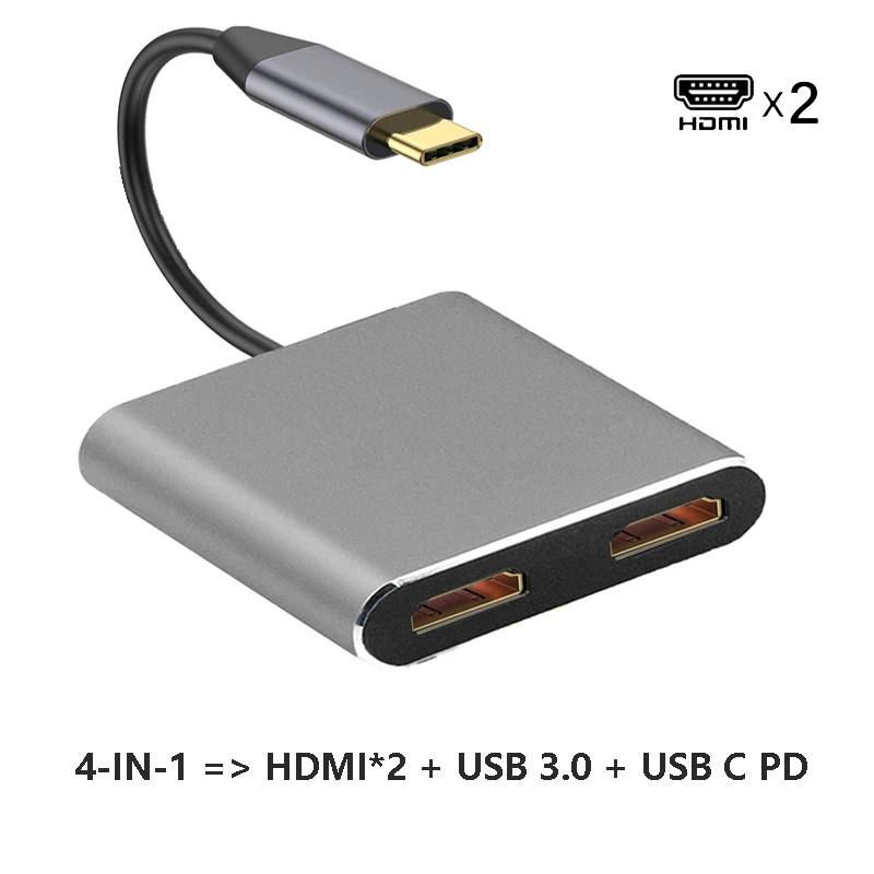 USB Type C Laptop Docking Station Dual HDMI Dual Screen Display USB 3.0 Hub Adapter Dock for HP DELL XPS Surface Lenovo ThinkPad